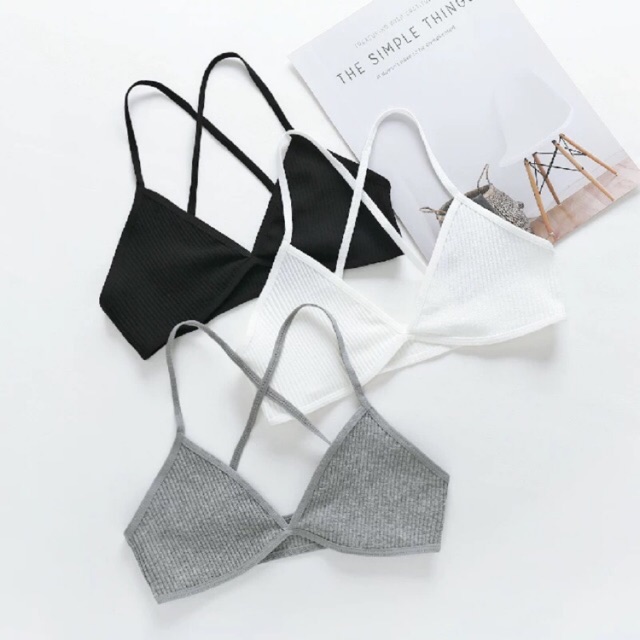 Áo Bralette Cotton Siêu Mỏng Dây Chéo Không Móc, Áo Lót Không Gọng Không Đệm Mềm Mịn Tự Nhiên Cá Tính B246 | WebRaoVat - webraovat.net.vn