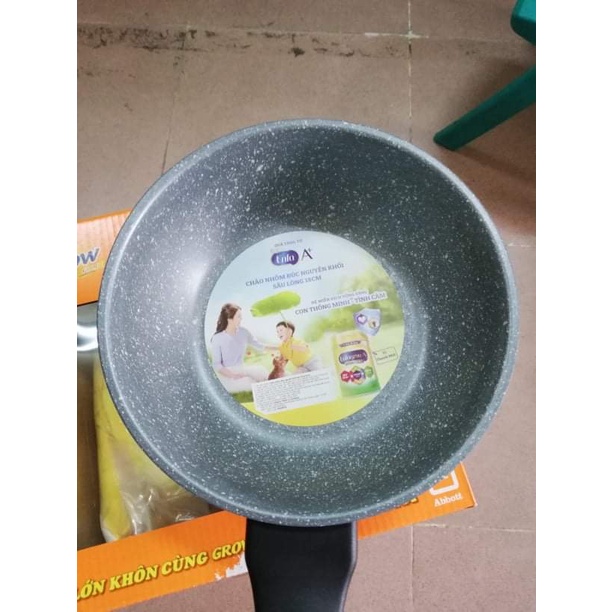 CHẢO NHÔM ĐÚC NGUYÊN KHỐI SÂU LÒNG 18CM ECORAMIC QUÀ TẶNG SỮA ENFA