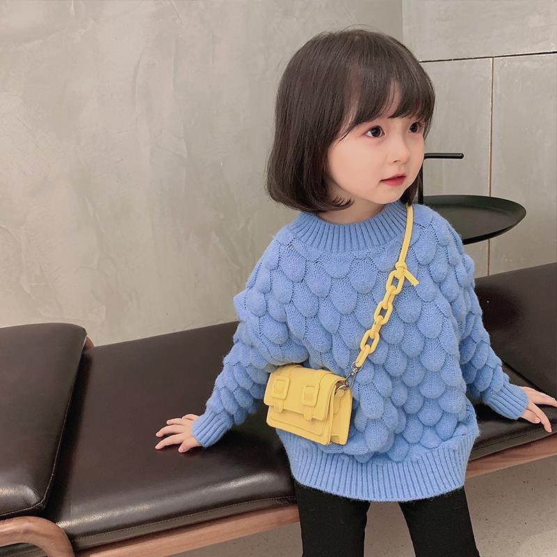 Áo sweater cao cổ chui đầu phong cách Hàn Quốc thời trang thu đông cho bé gái