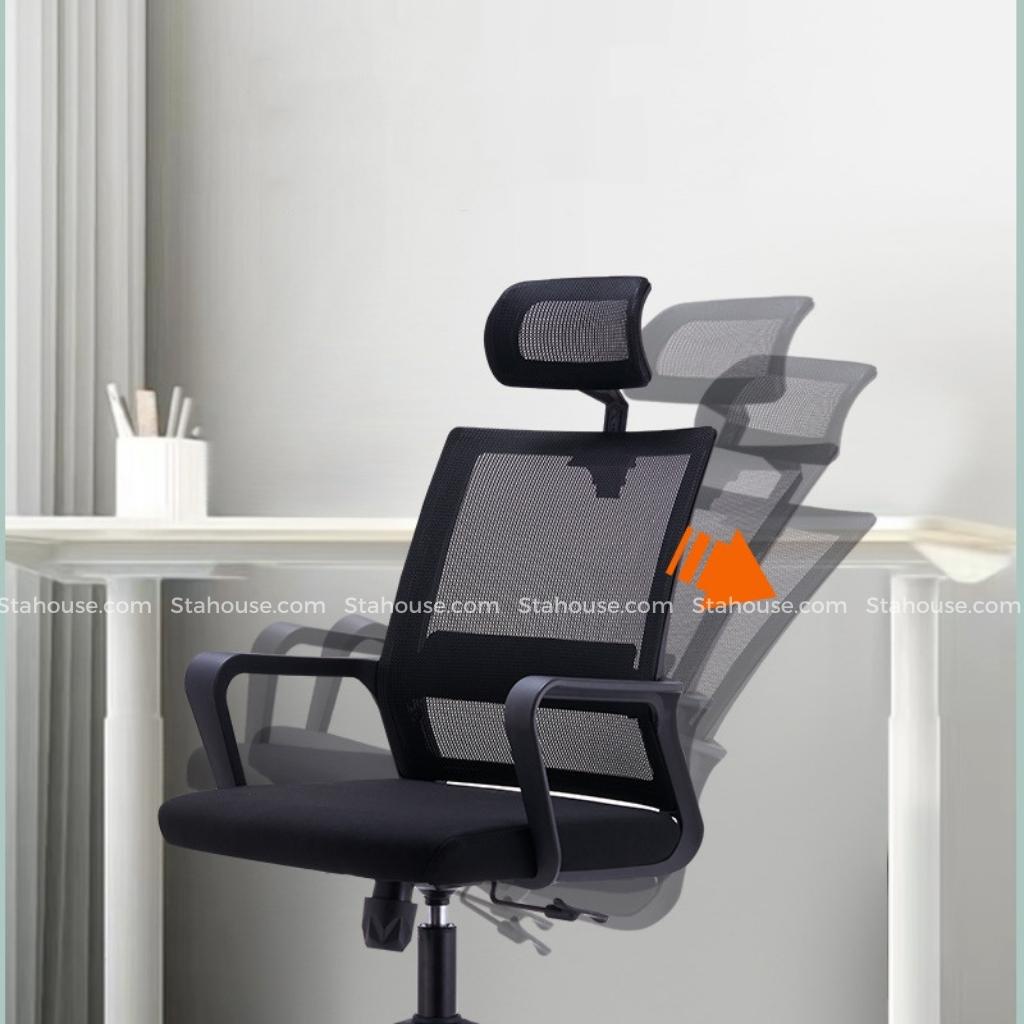 Ghế Văn Phòng Lưng Lưới Chân Xoay, Ghế Làm Việc Stahouse Official Chair HN