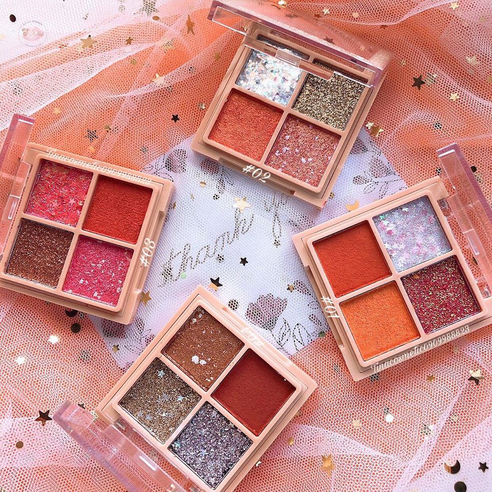 Phấn mắt Sivanna Colors In The Peach Moon &amp; Star Mini Palette HF6040 12g tạo điểm nhấn cho đôi mắt lấp lánh ánh nhìn