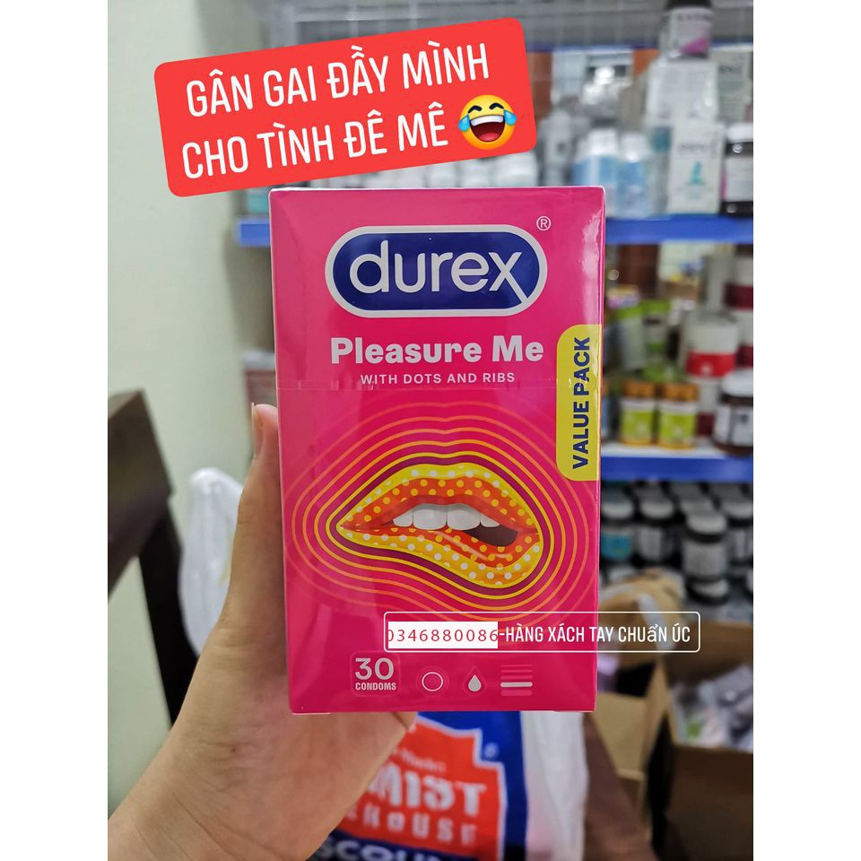 Bao cao su Durex loại số lượng 30 cái loại có gai (Hàng Úc )