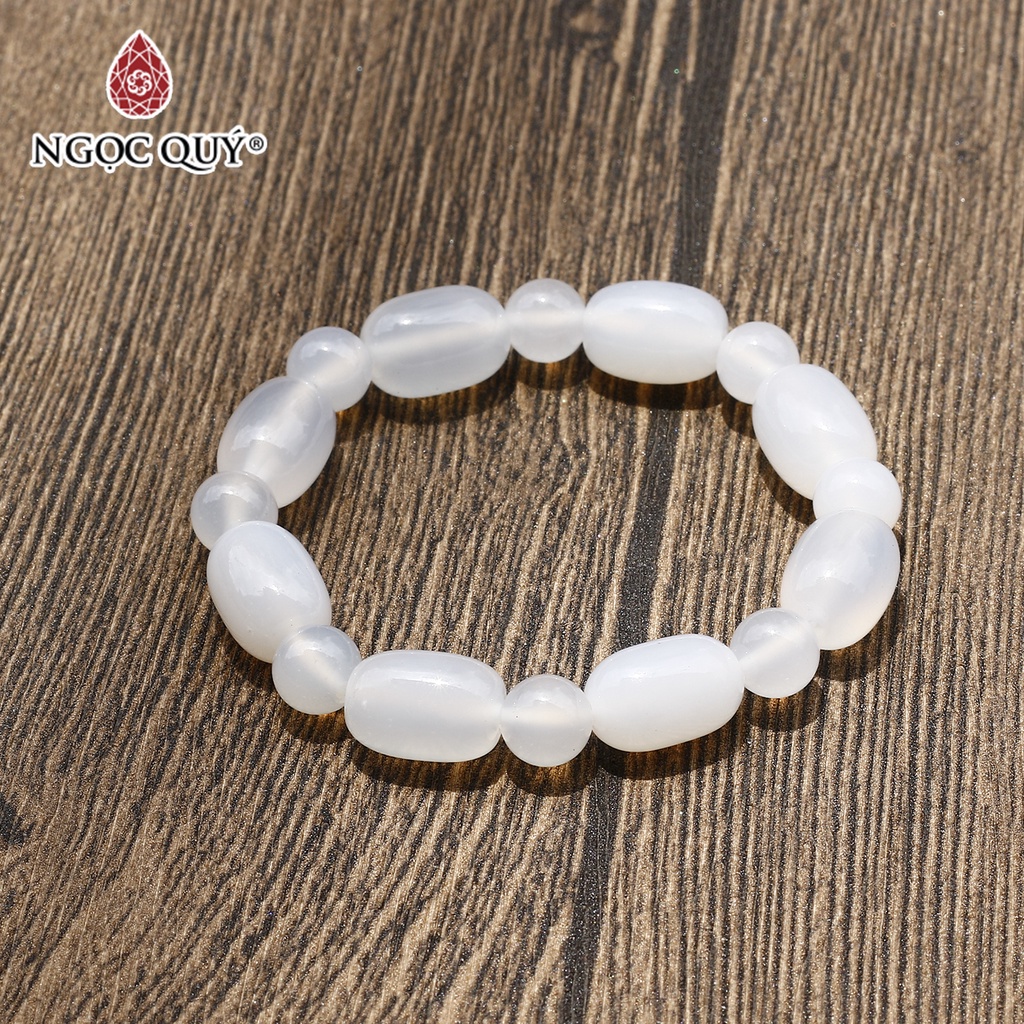 Vòng lu thống mã não trắng - Ngọc Quý