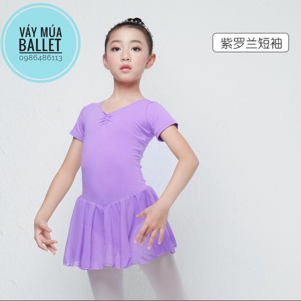 Ballet Váy tập múa nơ lưng (màu hồng, tím, sen)
