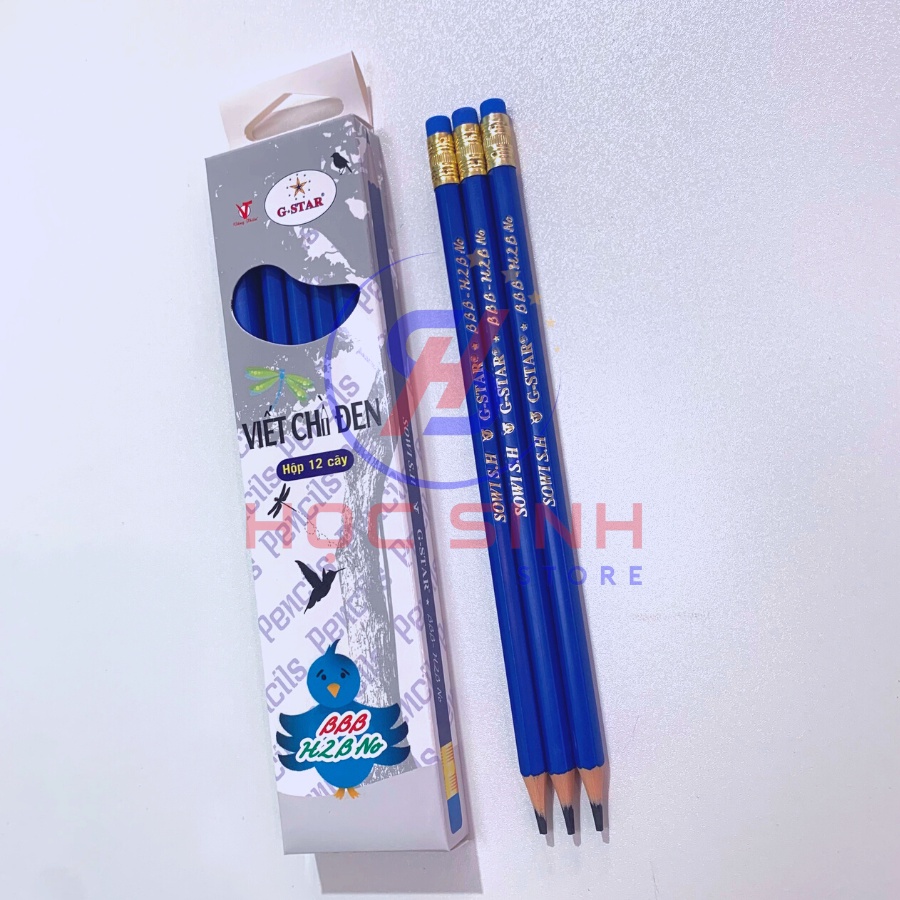 Hộp 12 cây bút chì gỗ H2B GSTAR BBB ruột chì dẻo