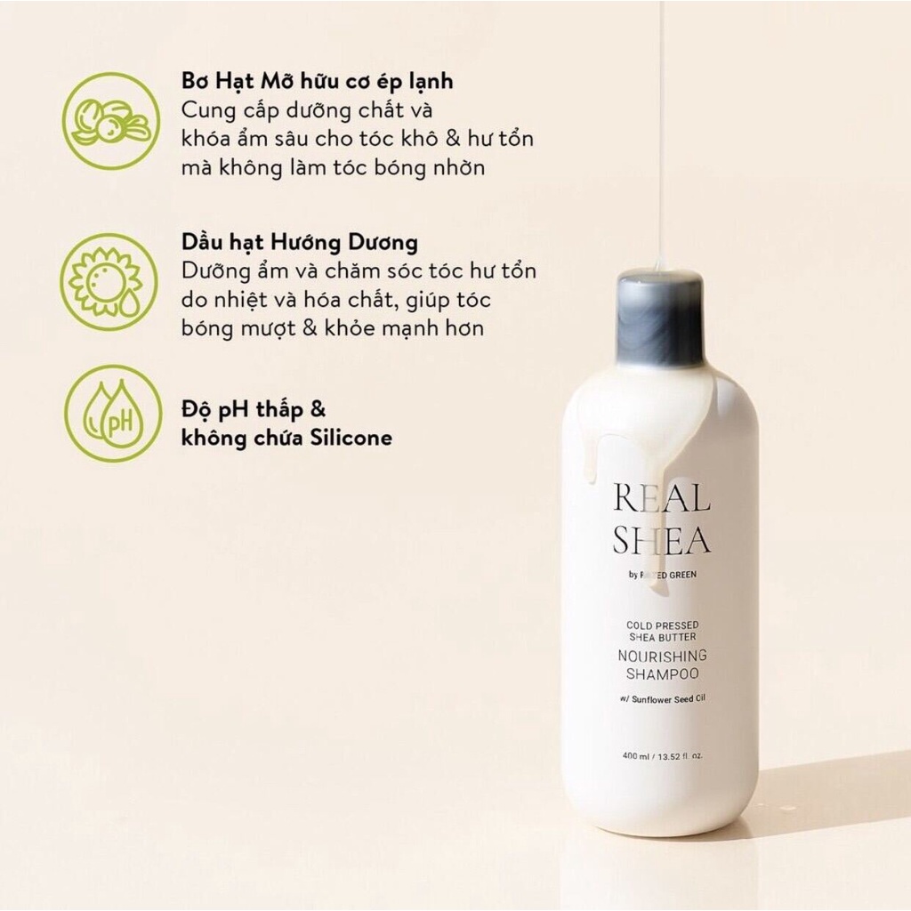 Dầu gội chiết xuất Bơ Hạt Mỡ ép lạnh Rated Green cho tóc hư tổn 400ml