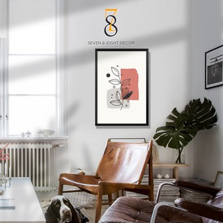 Tranh Canvas | Hoạ Tiết Lá Phong Cách Trừu Tượng  1FVABS019 | Tranh Căng Khung Cao Cấp | Tặng Kèm Đinh Đa Năng