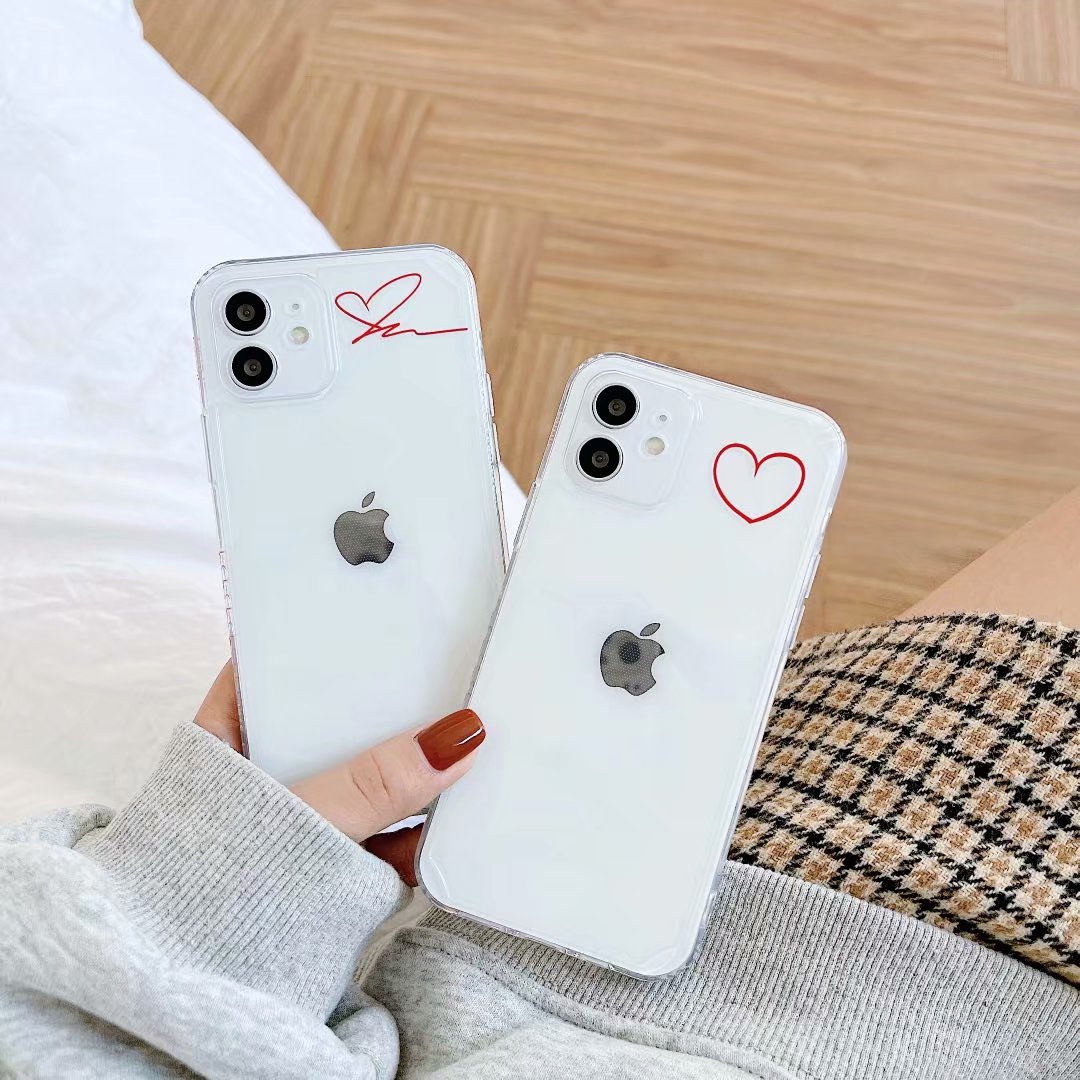 Ốp điện thoại TPU in họa tiết trái tim cho iPhone 12pro Max 12mini 11pro Max Xs Max Xr Se 2020 7 8 Plus | BigBuy360 - bigbuy360.vn