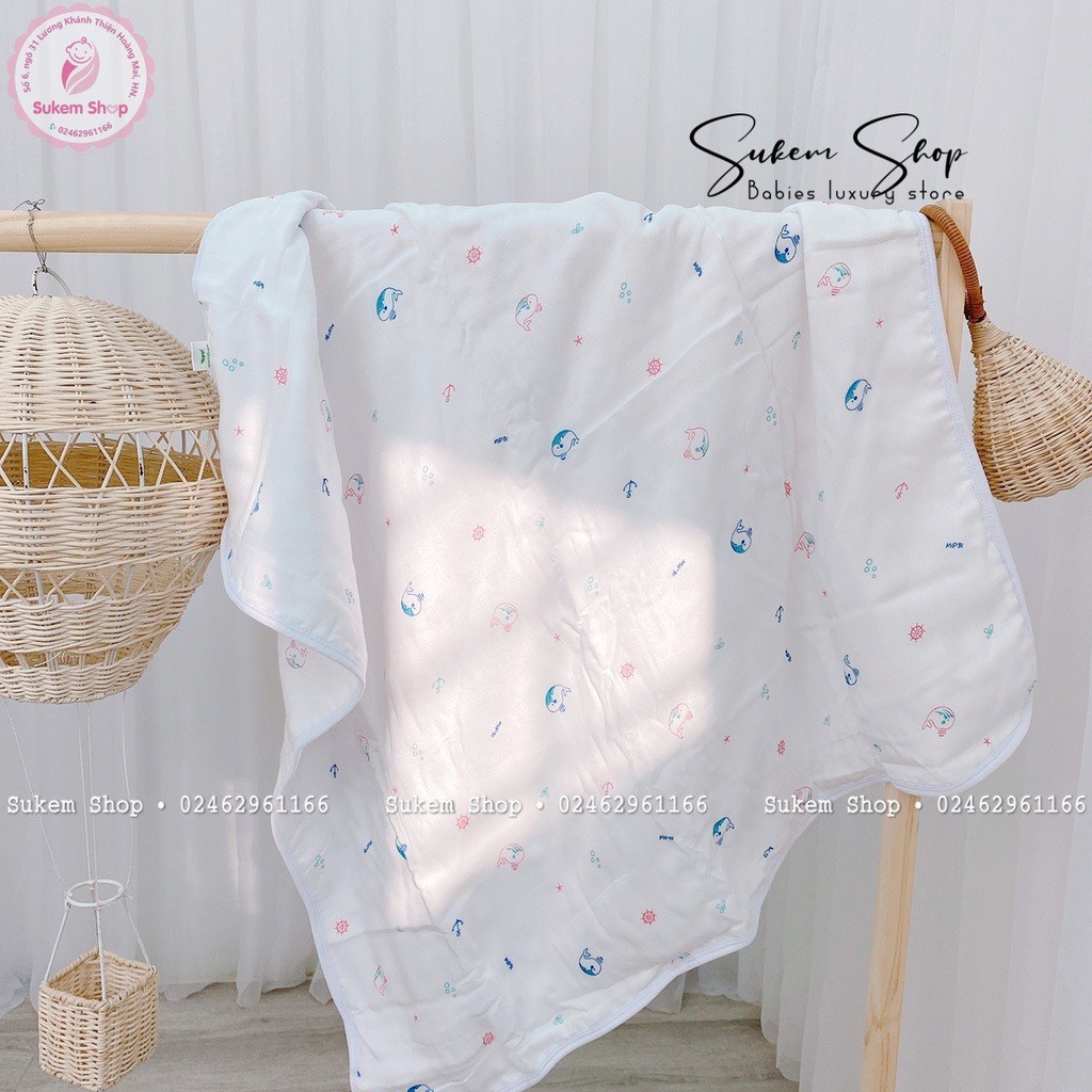 Set 2 Khăn Tắm Trẻ Em Cao Cấp 6 Lớp Mipbi 80x80cm sợi tre 70% cotton 30% đa năng tắm, quấn , ủ