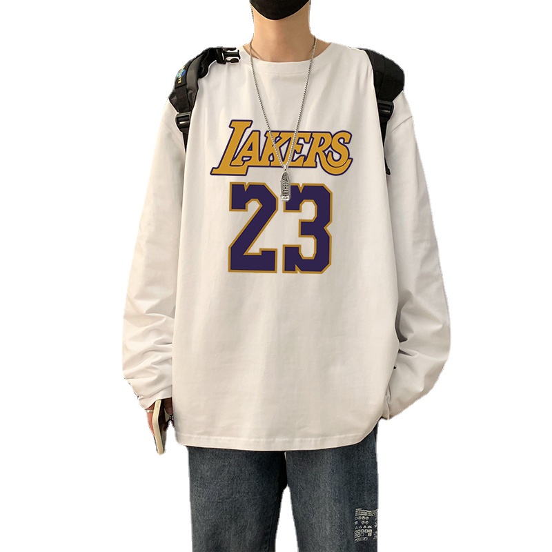 Áo thun tay dài dáng rộng in chữ thời trang Nhật Bản cỡ M-5XL cho nam