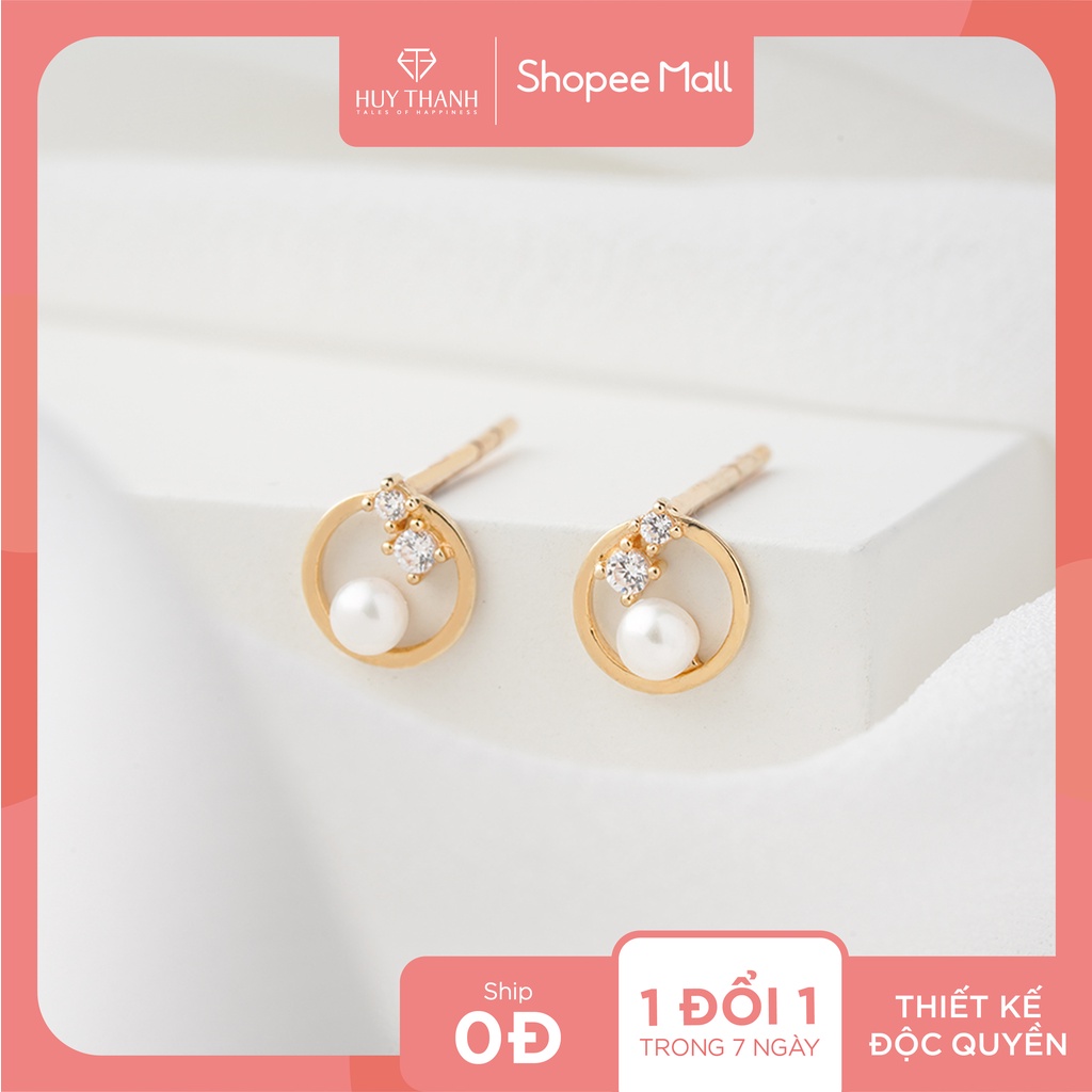 Bông Tai Nữ Vàng 14K BTAM32 Huy Thanh Jewelry