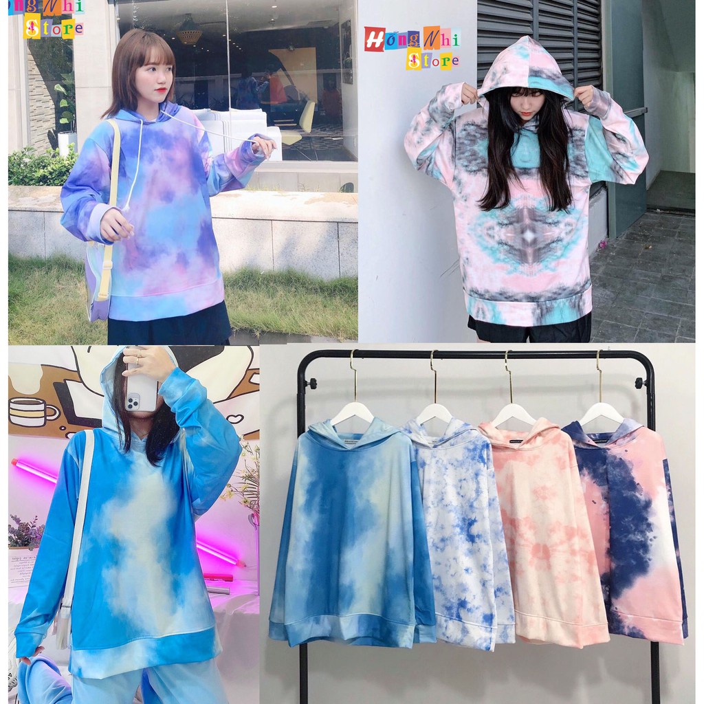 Áo Khoác Hoodie 3D V4 Loang Màu Oversize Ulzzang Unisex Dáng Rộng - MM