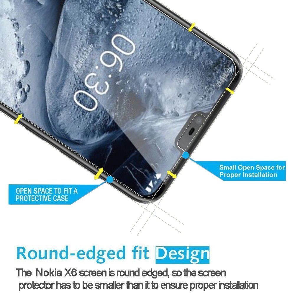 [Ảnh Thật] Kính CL NOKIA 6.1 Plus/ X6 Cường Lực 2.5D Không FULL 9H-0.26mm