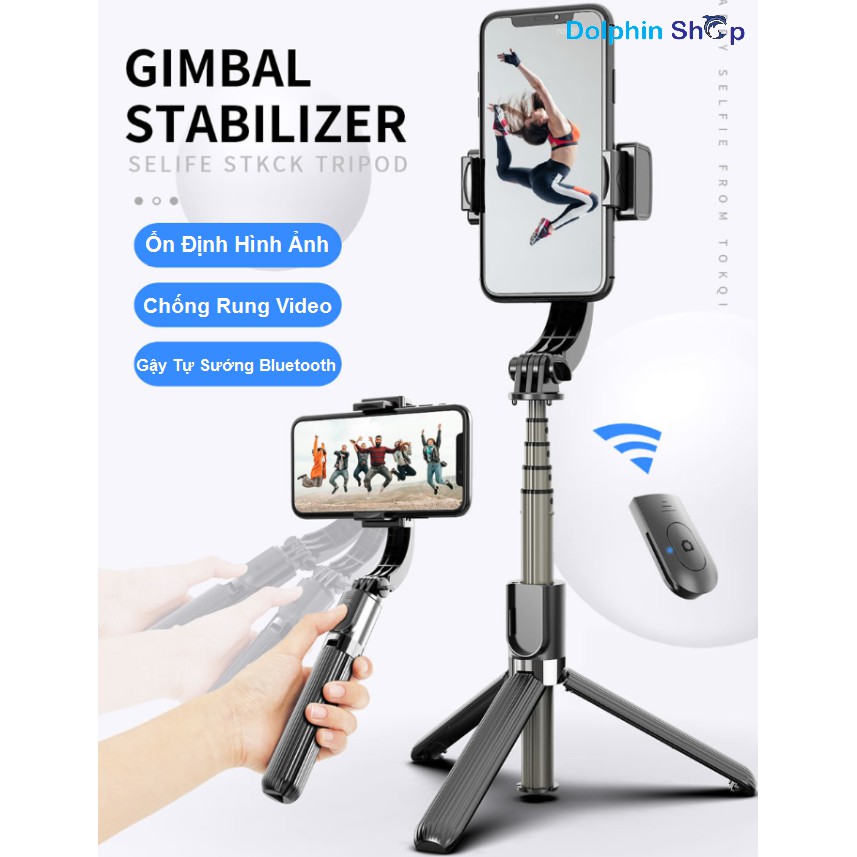 [Có Clip] Gimbal Điện Thoại Chống Rung Kiêm Gậy Selfie Bluetooth Nhỏ Gọn Tiện Lợi