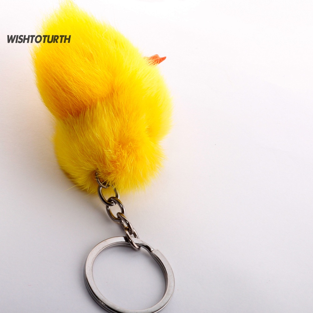 Móc Khóa Hình Gà / Vịt Nhồi Bông Dễ Thương