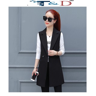 ÁO VEST NỮ TÚI XÉO MÀU ĐEN