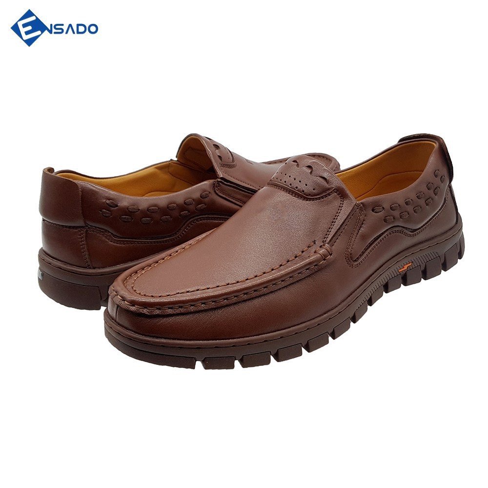 Giày Lười Nam Đế Mềm Giày Nam Da Bò Tấm Cực Kỳ Êm Chân Phối Đồ Dễ Dàng Ensado GM5016