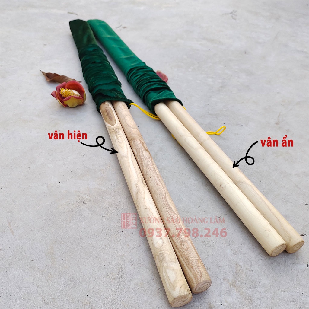 Gậy tập võ thuật Song Đoản Côn gỗ Bạch lạp 80 cm dùng tập thể dục, Kungfu chuyên nghiệp