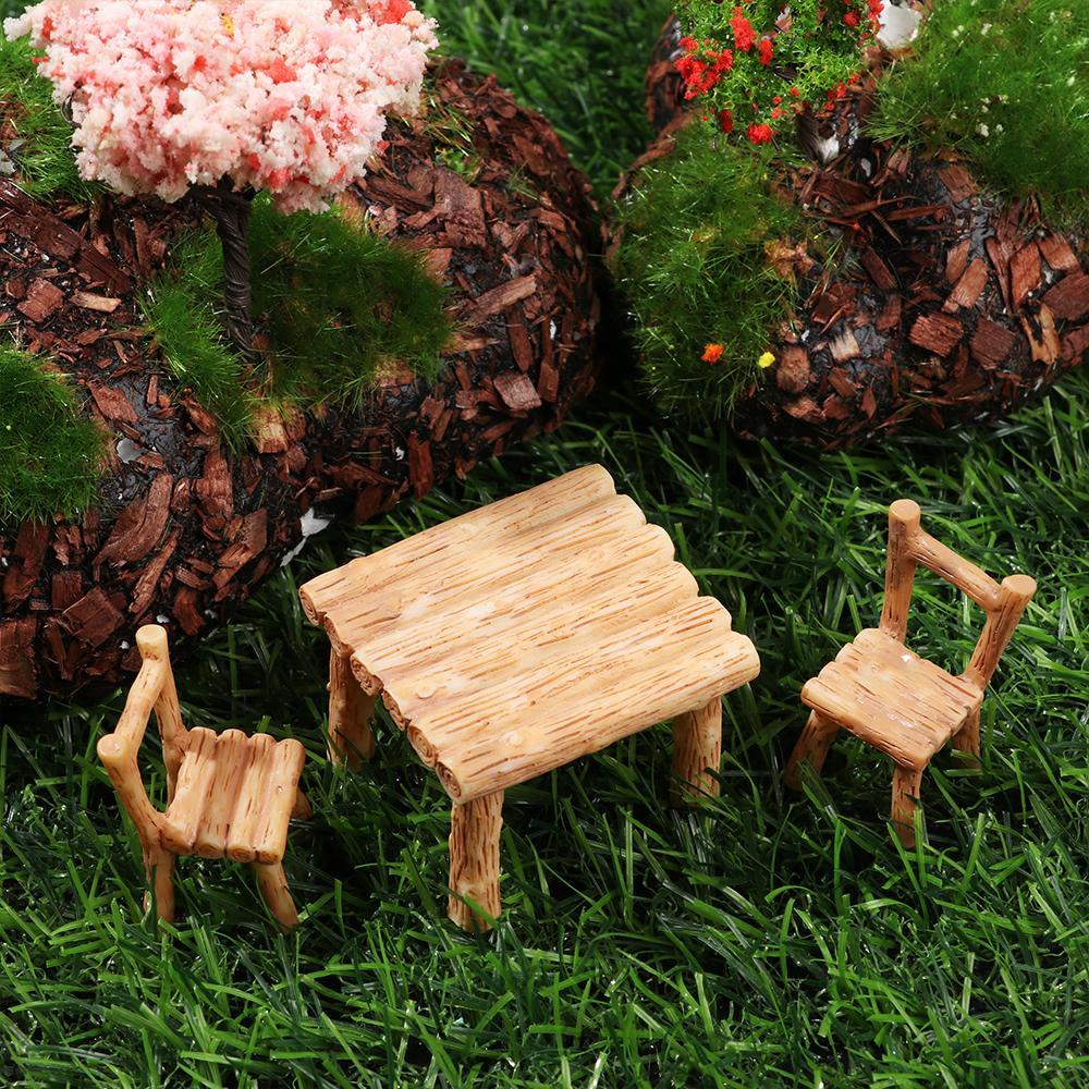 CONOPERY Bộ 3 Bàn Ghế Trang Trí Nhà Búp Bê DIY Mới