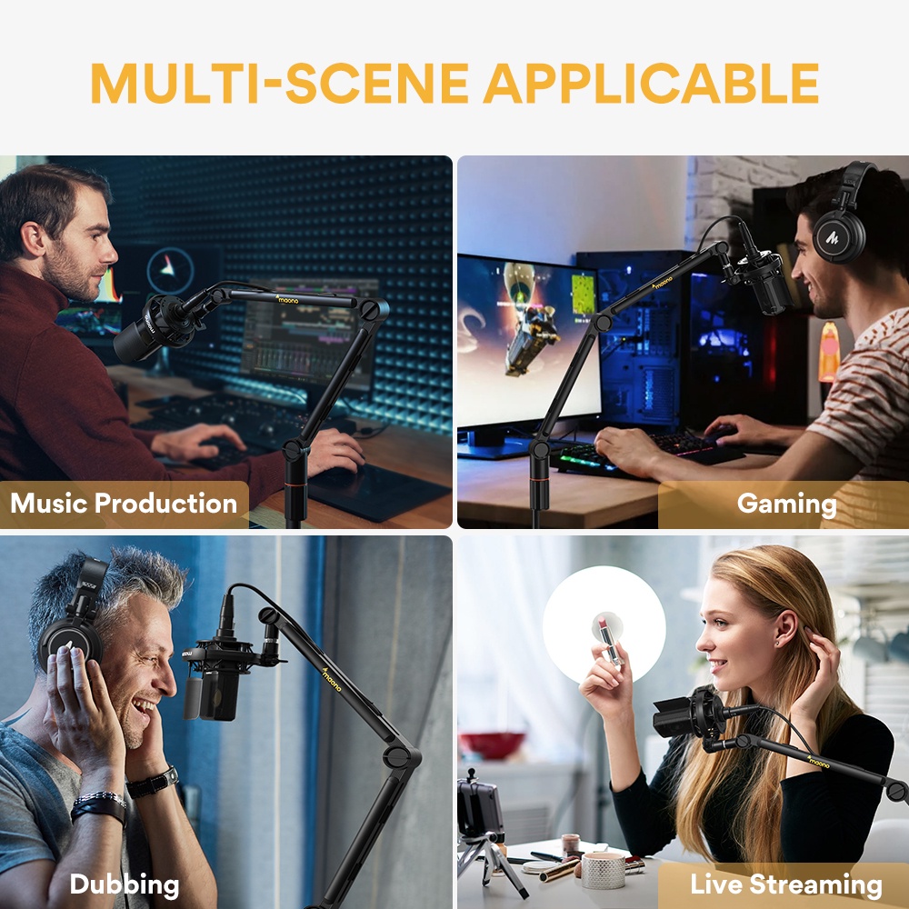 Đế MAONO gắn Micro BA91 cho podcast studio microphone chuyên nghiệp