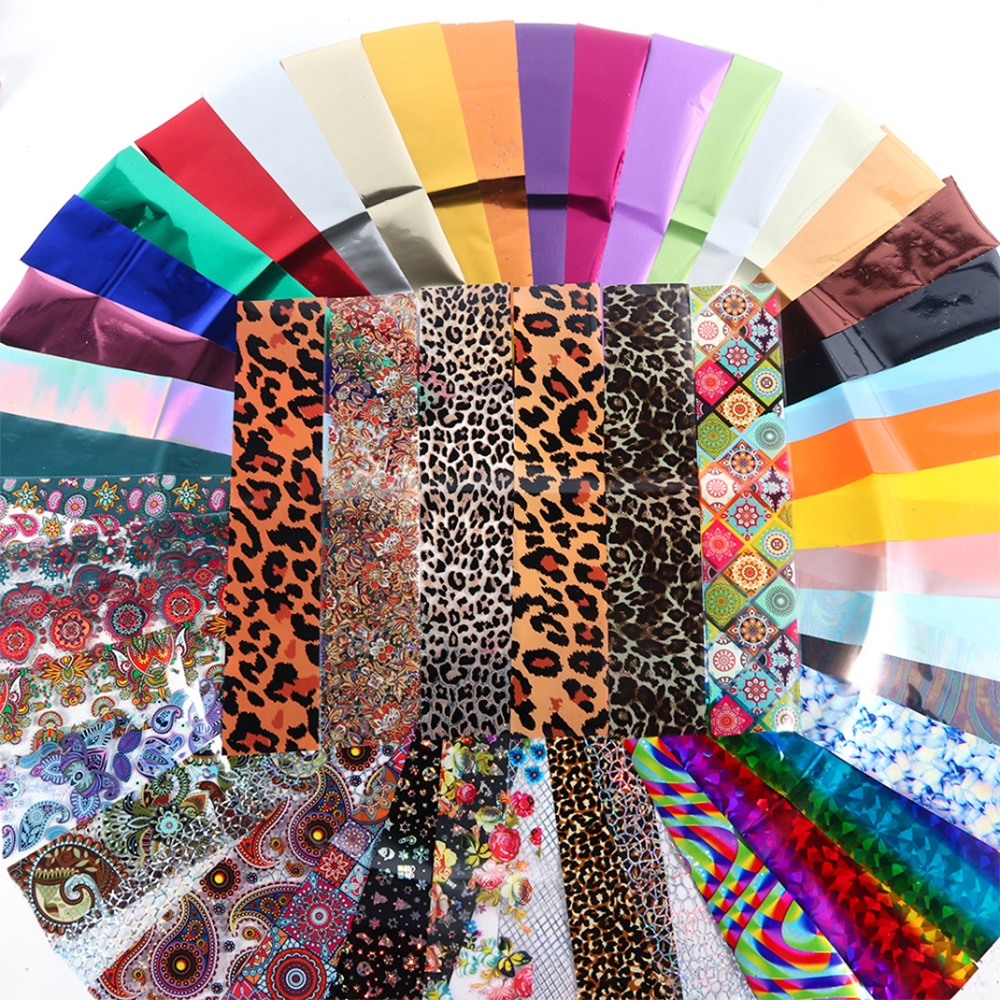 Bộ giấy foil hologram dán móng trang trí nghệ thuật