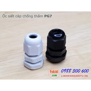 20 cái ốc siết cáp bằng nhựa chống thấm PG7, dùng cho dây điện có phi 3-6mm