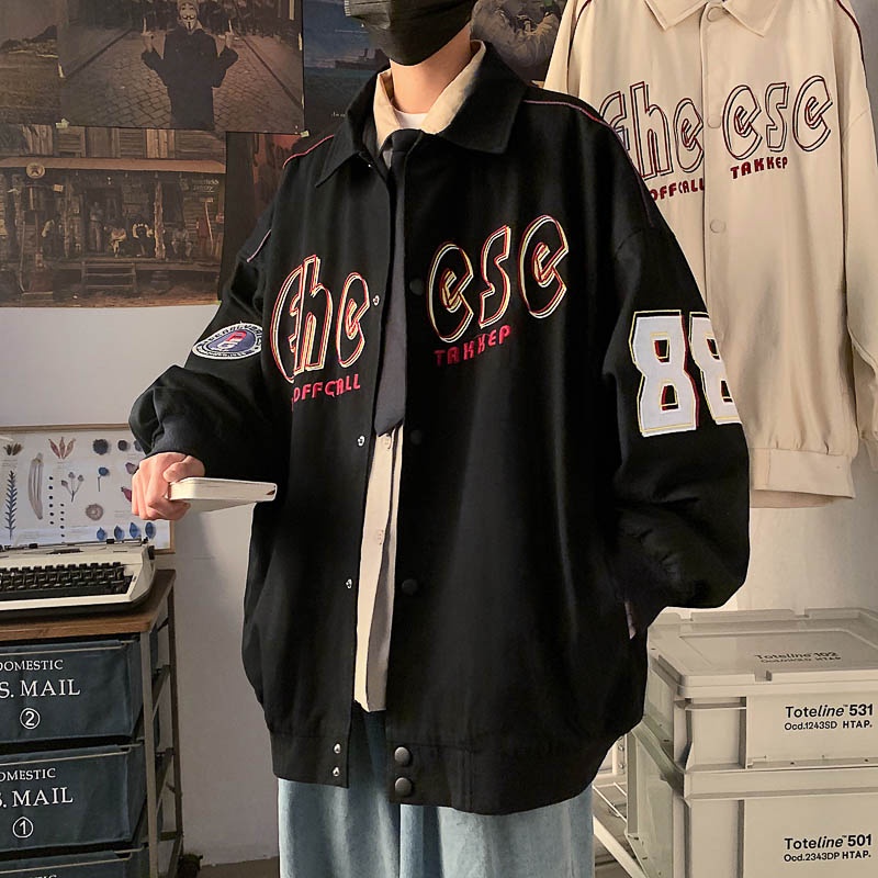 Korean Style Spring and Autumn Fashion Men's Hip-hop Loose Baseball Uniform New Casual Jacket Unisex