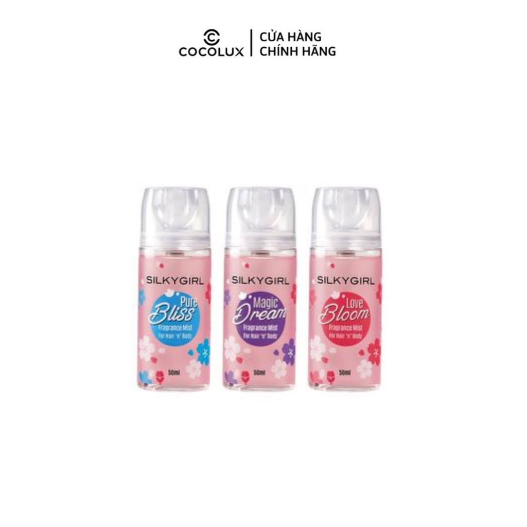 Xịt Thơm Toàn Thân Và Tóc Frag Mist Hair &amp; Body Silky Girl 50ml-[COCOLUX]