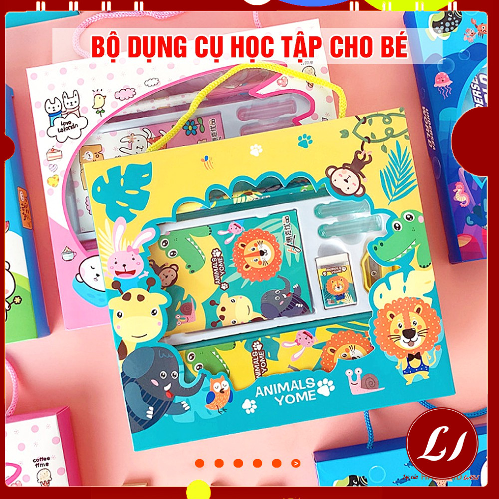 Hộp đồ dùng học tập 8 MÓN tiện lợi cho bé học