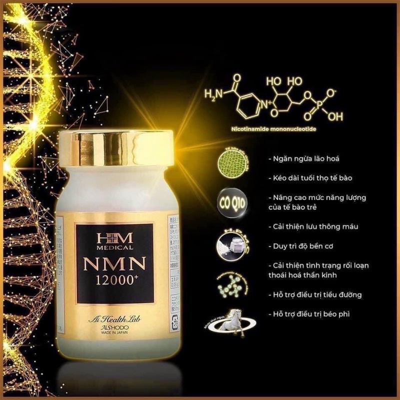 (HÀNG CHÍNH HÃNG)Viên uống NMN 12000 Aishodo 12000mg Nhật Bản