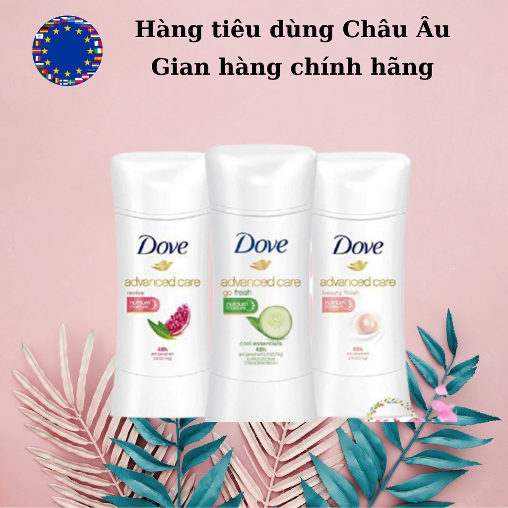 Sáp khử mùi Dove, hương thiên nhiên, thơm lâu, an toàn cho da