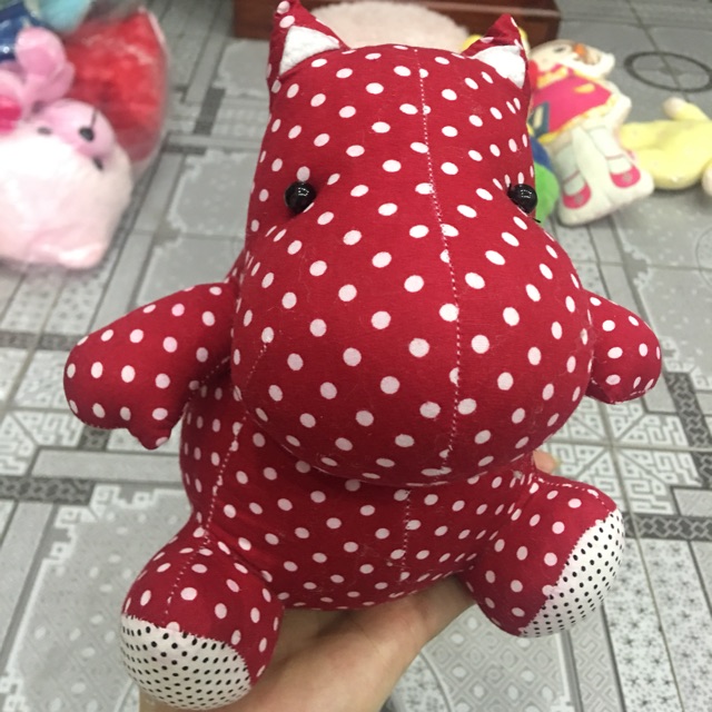 Gấu bông hà mã đỏ size 20cm