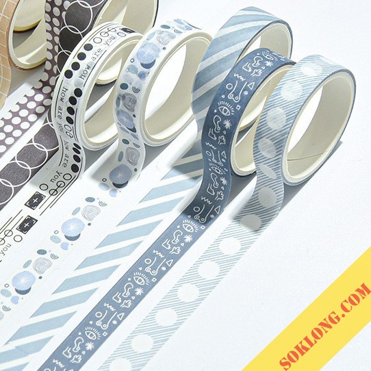 Set trang trí sổ Klong làm Bullet journal Sky - hộp quà tặng kèm sticker, note, washi tape Luv 102