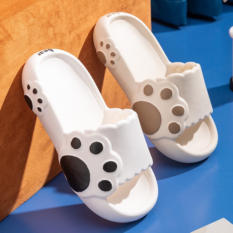 Dép quai ngang nữ đế độn hình Chân Gấu Bear dễ thương đi lên chân cực xinh TH-85