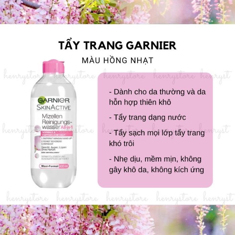 TẨY TRANG GANIER MICELLAR WATER 400ML