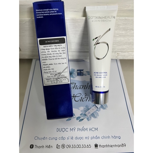 Kem giảm mụn trứng cá Zo Acne Control Zo Skin Health 60ml