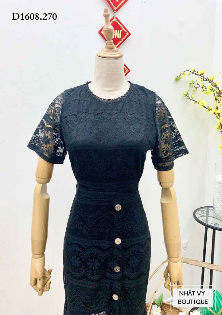 ĐẦM BODY REN ĐUÔI CÁ PHỐI CÚC - D1608
