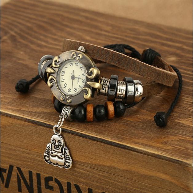Đồng hồ mix vòng tay da + phụ kiện gỗ phong cách vintage 3 kiểu dáng - KHAI TRƯƠNG SHOP GIÁ ƯU ĐÃI | BigBuy360 - bigbuy360.vn