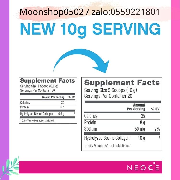 Bột Collagen , Collagen bôt tác dụng nhanh chóng ,Super Collagen Peptides Neocell 200g, Bột collagen thủy ngân 200G