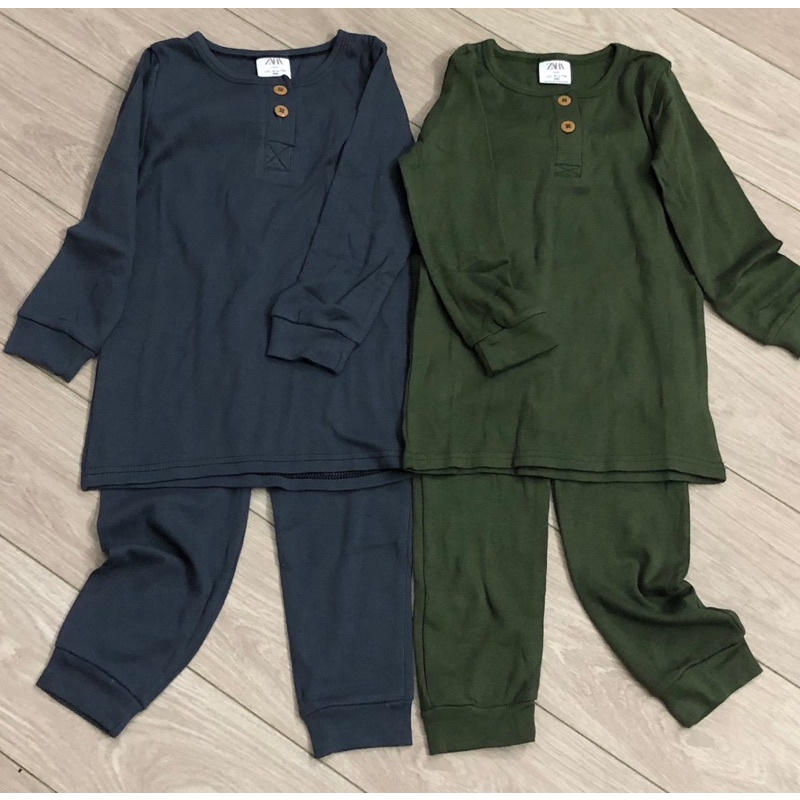 Bộ cotton len tăm trơn Zara size đại 6-14Y (18-50kg)