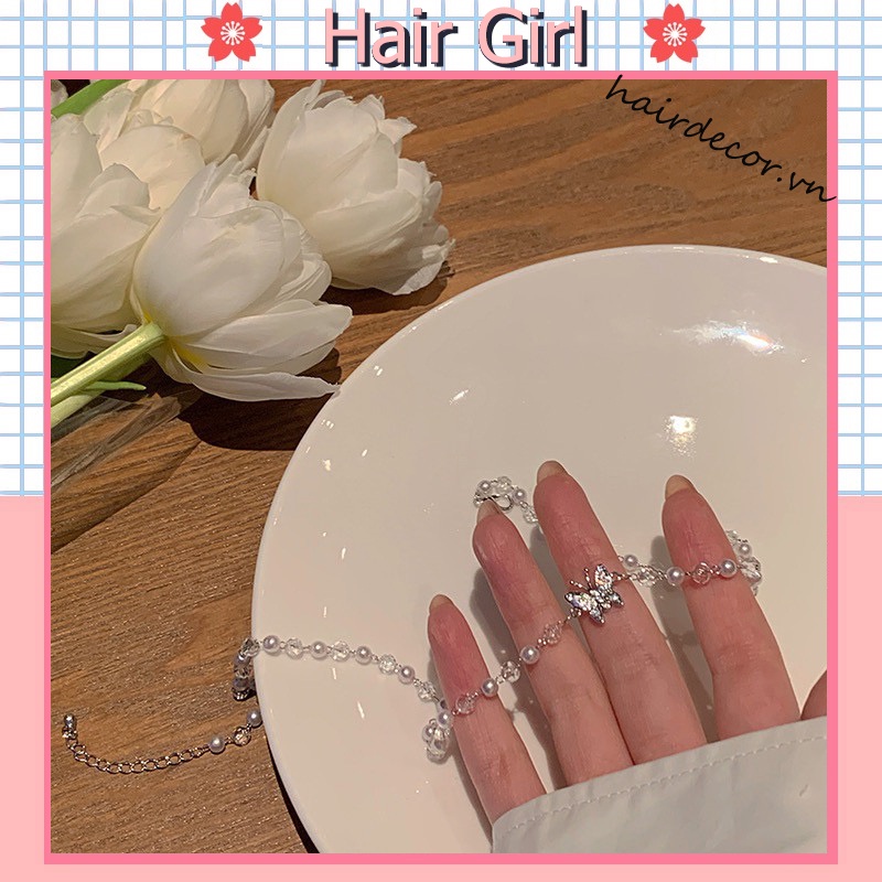 Vòng cổ Mặt Bướm Đính Ngọc Trai Thời Trang