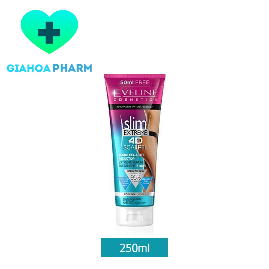 Gel tan mỡ lạnh Eveline Cosmetics Slim Extreme 4D tan mỡ cấp tốc 250ml