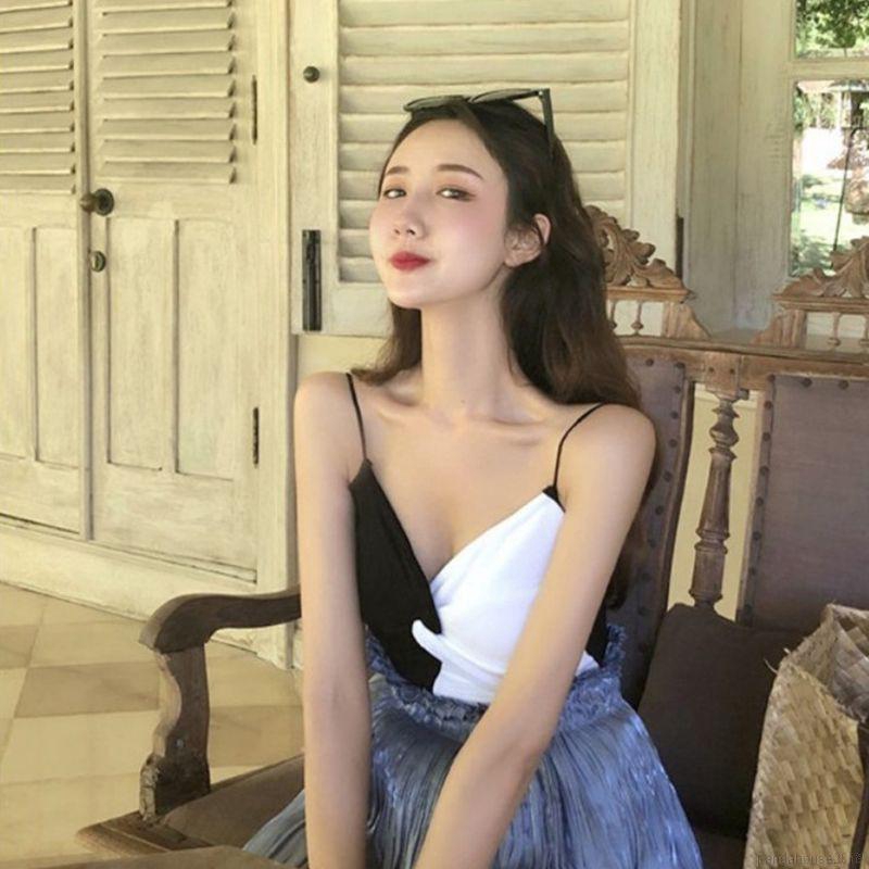 FREESHIP ĐƠN 99K_ Women Color Matching Deep V Neck Vest Women Camisoles | BigBuy360 - bigbuy360.vn