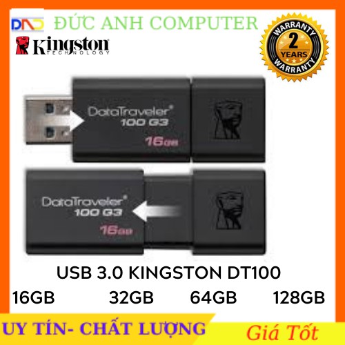 USB Kingston DT100G3 USB 3.0 16GB /32GB/ 64GB- Bảo Hành 2 Năm- 1 Đổi 1 - Tốc Độ Cao- Chính Hãng 100%