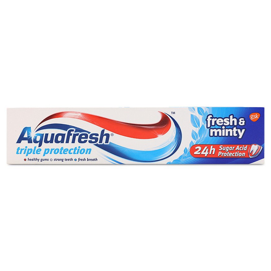 [Mã FMCG8 - 8% đơn 250K] Combo 2 Kem đánh răng Aquafresh Fresh & Minty 100ml, tặng bình nước LocknLock