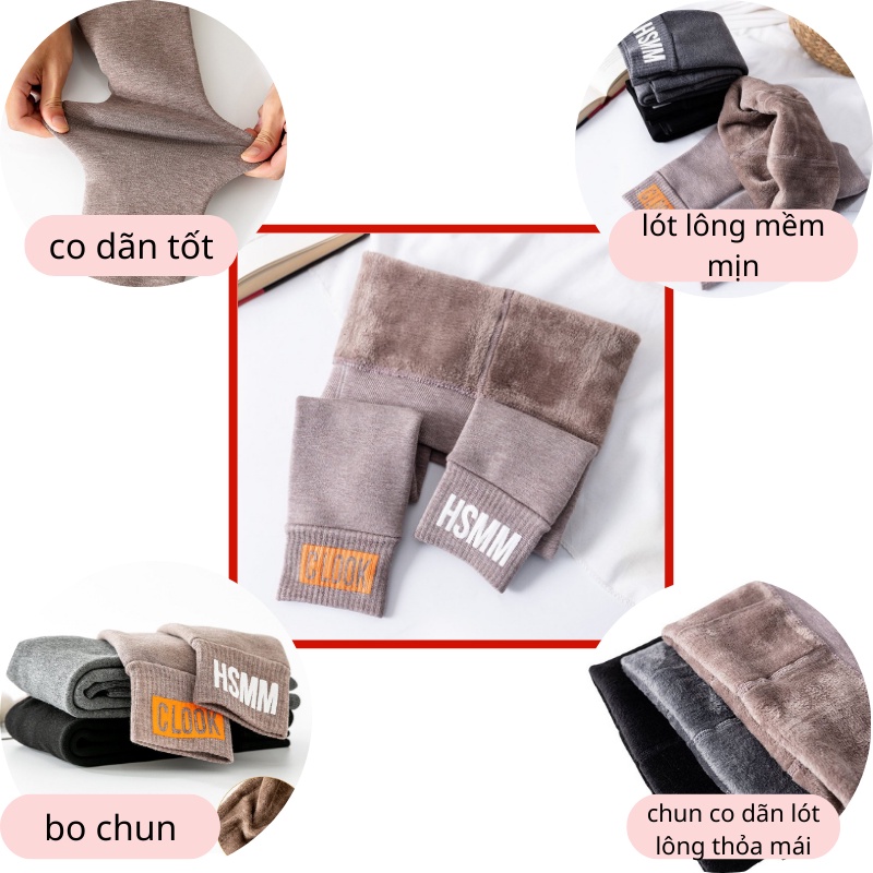 Quần cho bé gái nỉ lót lông giữ nhiệt ấm áp co giãn thỏa mái JIMADO