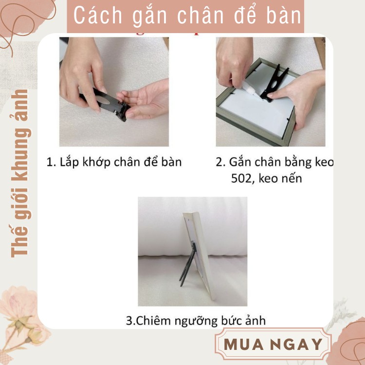 Khung ảnh để bàn tiệc cưới viền đẹp nhiều màu sắc, kích thước 13x18 tặng chân để bàn, free in ảnh kèm theo