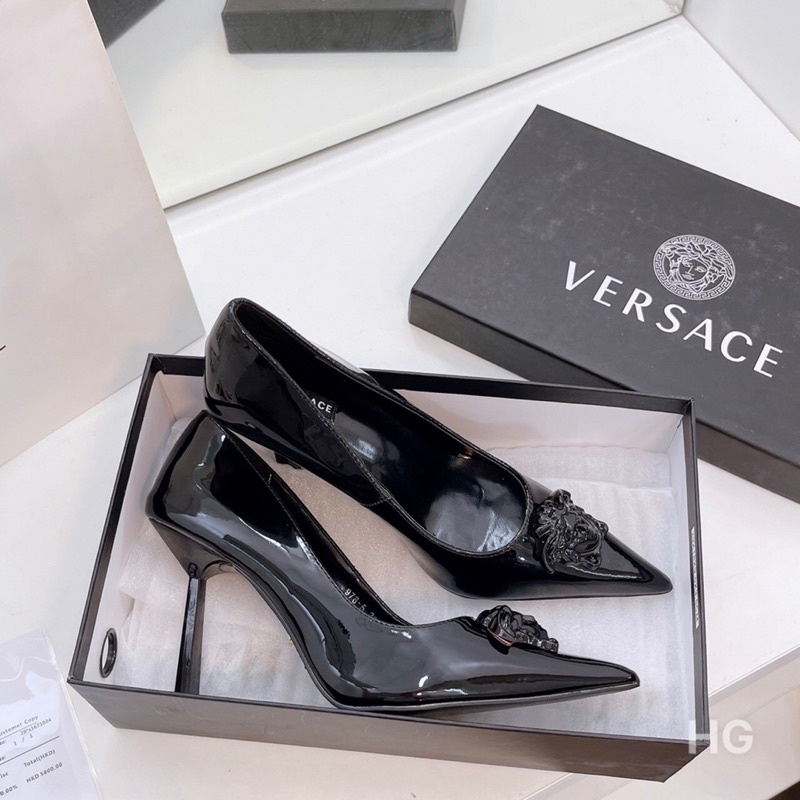 Giày cao gót versace tag khoá gót nhọn fullbox