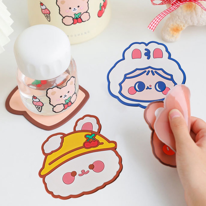 Miếng Lót Ly Chống Trượt Chống Bỏng Hình Thú Hoạt Hình Dễ Thương