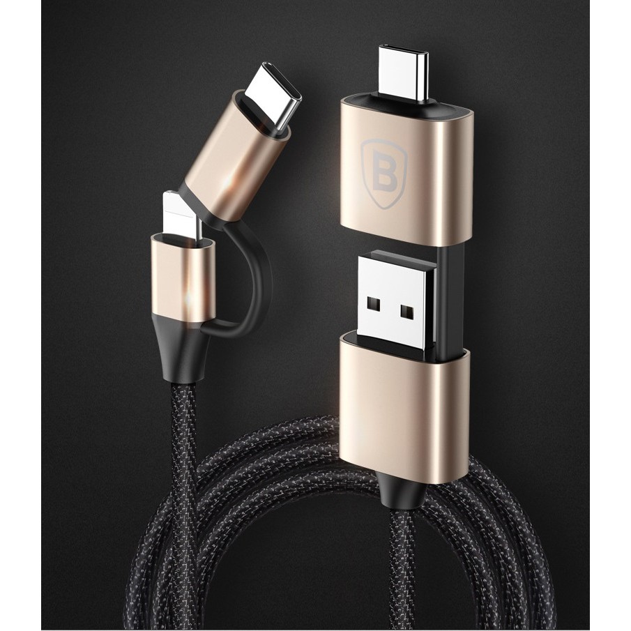 CÁP ĐA NĂNG 5 IN 1 BASEUS (USB, USB-C, LIGHTNING, MICROUSB)